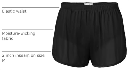 Soffe Men's Original Silkie Ranger Running Shorts Large Black - 2.25 Inch Inseam