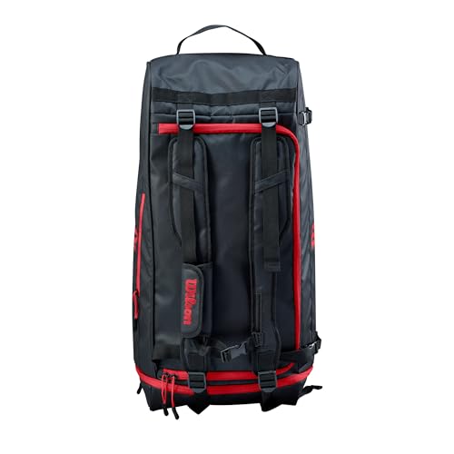 Wilson Sport Duffle Bag - Black/Red, Holds Soccer Balls and Volleyballs