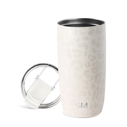 Simple Modern 16oz Leopard Travel Coffee Mug with Lid - Cream Leopard Pattern