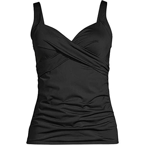 Lands' End Women's Chlorine Resistant Wrap Tankini Swimsuit Top