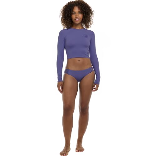 Iris Blue Long Sleeve Crop Rashguard UPF 50 for Surfing - Let It Be