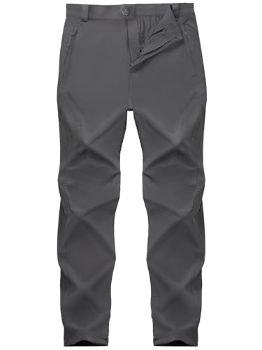 Men's Tall Hiking Pants - Large / 36 Inseam, Dark Gray, Quick Dry Waterproof Cargo