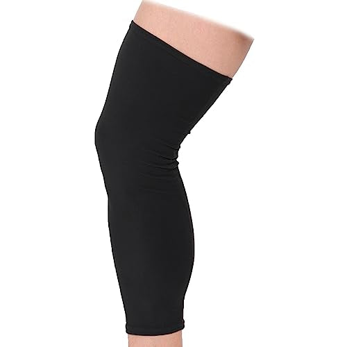 Medium Knee Brace Undersleeve for Sensitive Skin - Black, Compression Sleeve for Post-Surgery