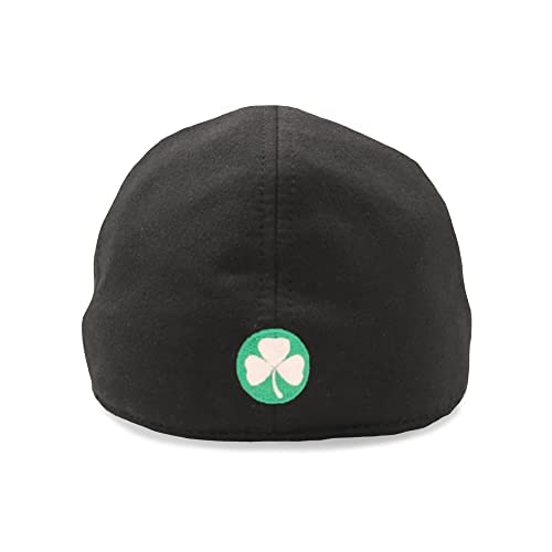 Boston Scally Co. The Dubliner 6 Panel Flat Cap - Black, X-Large (Variation: Black+X-Large)