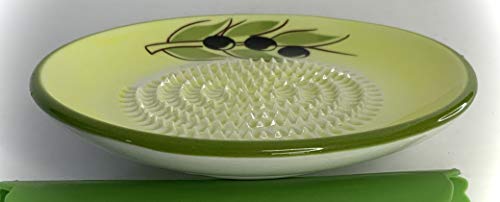 Ceramic Garlic Grater Plate Set - Food Zester with Peeler & Brush, 4 Pieces