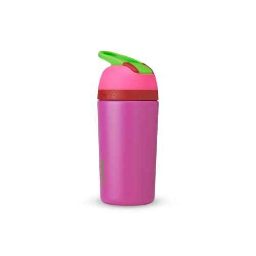 Owala Kids Flip Insulated Stainless-Steel Water Bottle with Straw and Locking Lid, 14-Ounce, Pink/Purple (All the Berries)