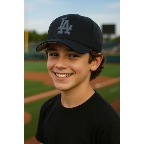 Officially Licensed Los Angeles Youth Boys Girls Baseball Hat Classic MVP Black Adjustable Primary Embroidered Team Logo Kids Sports Ball Cap