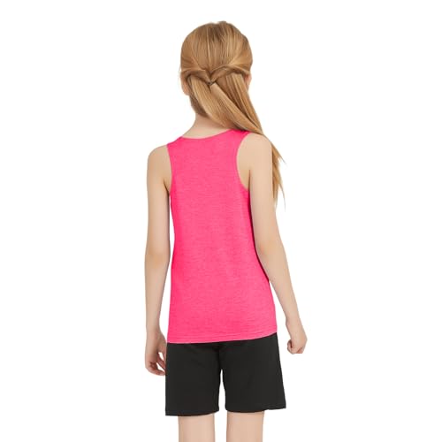 Kids Athletic Sleeveless Tank Tops 6-Pack for Girls Age 4-16Y - Lavender & Bright Colors