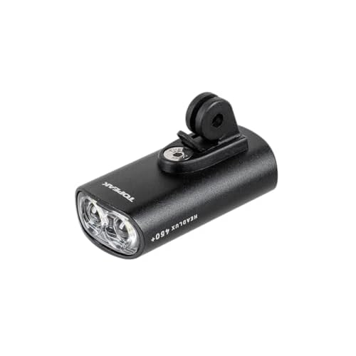 Topeak HeadLux 450+ USB Front Light ? Compact 450 Lumen Dual-LED Bike Headlight with USB-C Fast Charging, IPX6 Waterproof, Tool-Free Handlebar & Helmet Mount ? Long Runtime & GoPro Adapter