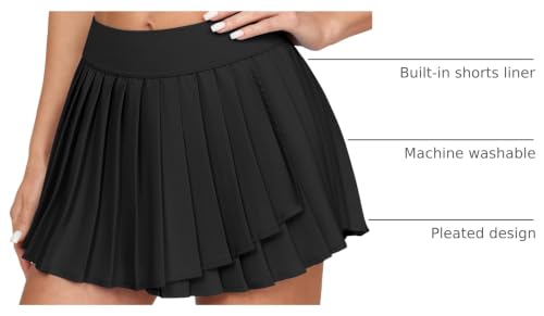 Women’s Tennis Skirt with Pockets High Waist Pleated Athletic Skort