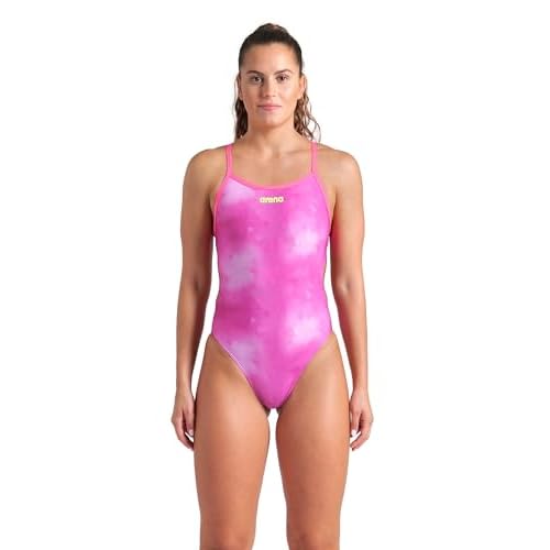 ARENA Women's Allover Tie Dye Challenge Back Athletic Sports One Piece Swimsuit
