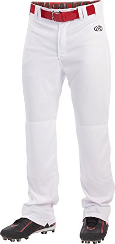 Men's Baseball Pants Full Length Semi-Relaxed Fit White Medium - Piped