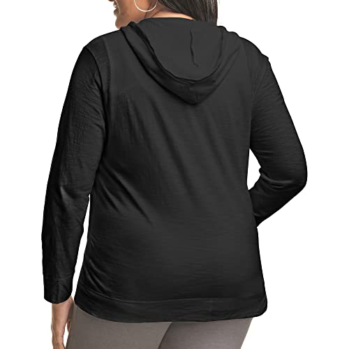 Just My Size Women's Full Zip Jersey Hoodie Black 24