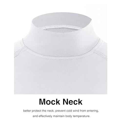 Blueleaf Youth Boys' Thermal Compression Shirt Mock Neck Long Sleeve Fleece Lined Base Layer Football Baseball Undershirt