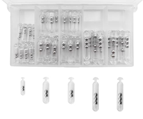 Fishing Rattles Kit for Crappie Lures - 56pcs Plastic Tube Insert Shake Attractors