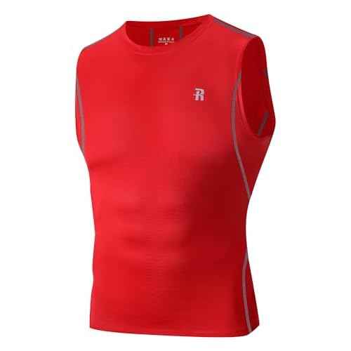 Runhit Sleeveless Compression Shirt Men Tank Top Athletic Muscle Shirts for Men