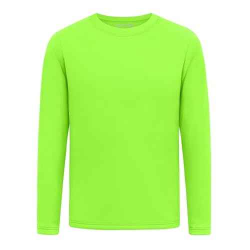 Youth Neon Shirts Dry Fit Long Sleeve Athletic T-Shirts Boys Girls UPF 50+ Quick Dry Neon Shirt for Kids 2T to Youth