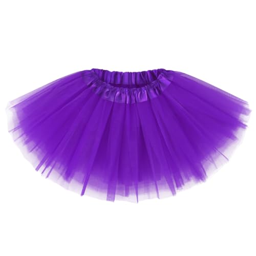 Purple 12-inch Layered Tulle Adult Tutu Skirt for Women Halloween Costume Fluffy Fairy Skirt