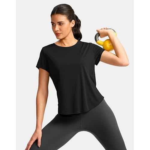 G Gradual Women's Workout Tops Short Sleeve Lightweight Athletic Yoga Running Shirts Loose Fit Quick Dry Gym T-Shirts