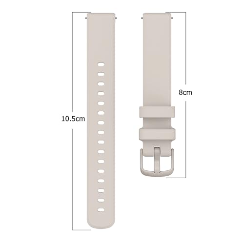 Sand Gray Soft Silicone Sport Watch Band Compatible with Garmin Lily 2 & Lily 2 Active - Quick Release Replacement Strap
