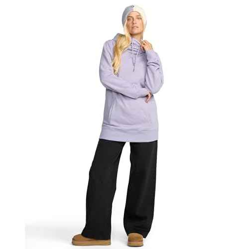 Volcom Women's Tower Long Fit Sweatshirt ? Drawstring Hood Ribbed Cuffs & Hem