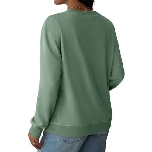 Womens Long Sleeve Sweatshirt Casual Crew Neck T Shirt Cute Pullover Tops Lightweight Loose Fit Sweater 2025 Fall Outfit
