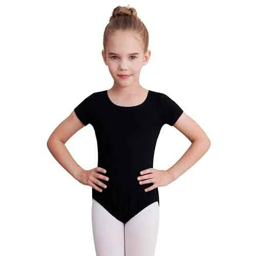 WEGETIT Gymnastics Leotards for Girls Ballet Leotard Toddler girls Bodysuit Short Sleeve Kids Dance Outfits