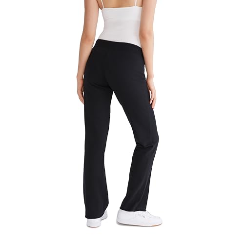 AEROPOSTALE Women's Aero Logo Fit and Flare Sweatpants - Small Dark Black