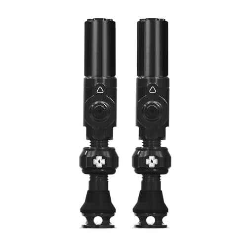 Muc-Off Big Bore Hybrid Tubeless Valves, Black 30mm - Precision Engineered Dust Caps for Bikes with Revolutionary Airflow Technology - Schrader Valve Caps for Tubeless MTB/Road/Gravel Bikes