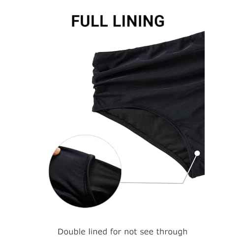 Daci Mid Rise Bikini Bottoms for Women - 2025 Full Coverage Bathing Suit Bottom Tummy Control Swimsuit Bottom