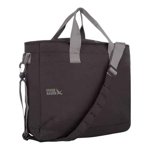 Eddie Bauer Cooler Tote Bag | Insulated | Vacation | Travel | Camping | Tailgate | Beach | Picnic | Festival | Shoulder Carry | Top Handle - Black