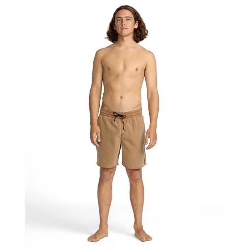 Volcom Mens 17" Elastic Waist Surf Swim Trunks ? Quick-Dry Boardshorts with Drawstring and Back Pocket