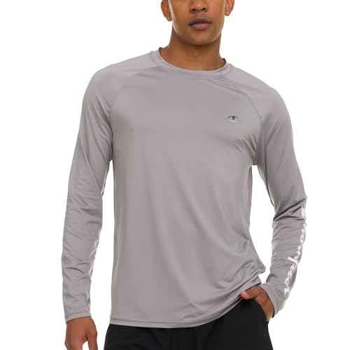 Champion Rash Guard for Men, Long Sleeve Mens Swim Shirt for Fishing Hiking UPF+ 50 SPF Sun UV Protection, Quick Dry