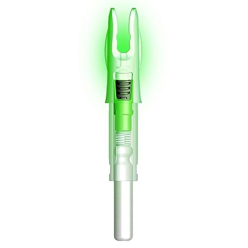 6PCS Lighted Nocks for Arrows with .246/ .244/ .233/ .204/ .165 Inside Diameter Bolts with ON/Off Switch Light up Knocks Compound Bow Arrow Nocks for Hunting Shooting