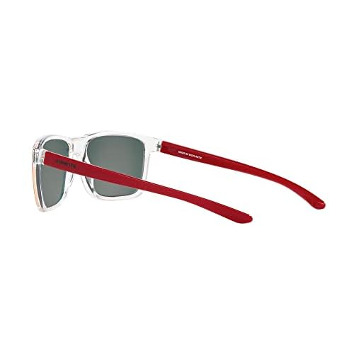 ARNETTE Man Sunglasses Transparent Grey Frame, Dark Green Polarized Lenses, 59MM