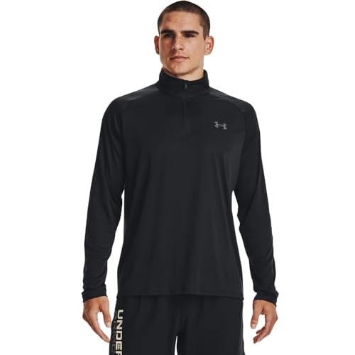 Under Armour Men's Velocity 2.0 1/4 Zip Athletic Top - Large Black Gray