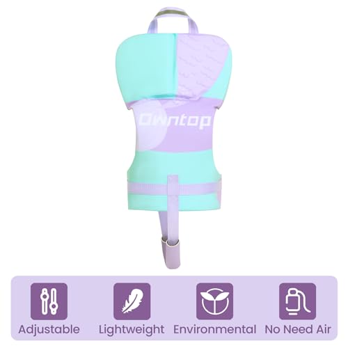 Purple Fishtail Toddler Swim Vest for Kids 20-50 lbs Adjustable Safety Straps