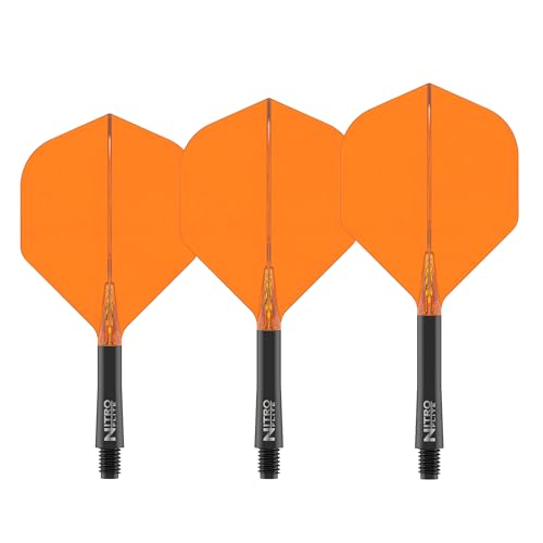 RED DRAGON Nitro Flite Dart Flights & Stem System No.2 Medium Black & Orange