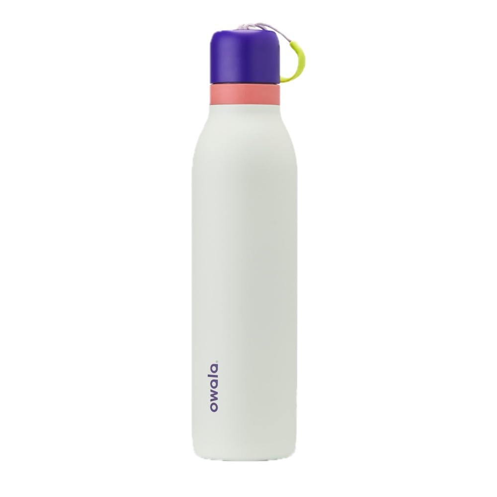 Owala FreeSip Twist Insulated Stainless Steel Water Bottle with Straw for Sports and Travel, BPA-Free, 24-oz, Purple/Green (Minty Horizons)
