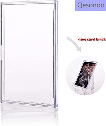 10-Pack Clear Hard Acrylic Card Sleeves with Display Stand - Top Loaders for Trading and Sports Cards, White Variant