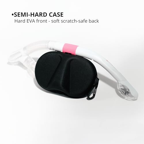 Semi-Hard EVA Diving Mask Case Black & Pink Compact Snorkeling & Scuba Gear Storage