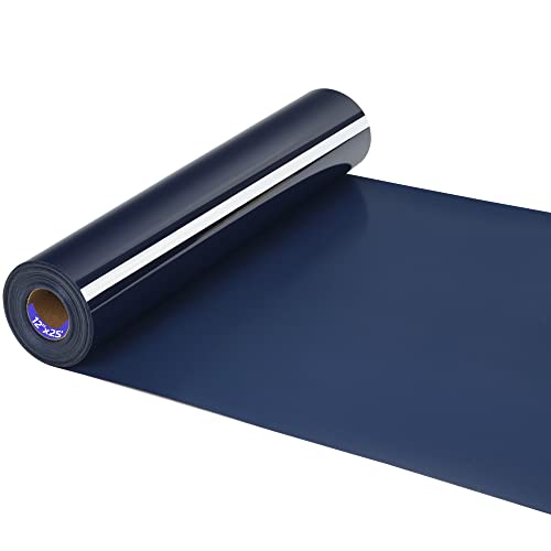HTVVETUR Heat Transfer Vinyl Roll Navy 12Inch x 25Ft for Fabric Projects