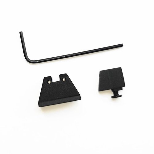 Fiber Optic Sight Set for Glock G17 19 20 26 42 43 45 48, 1.5mm, Increase Height 10.2mm Front and Rear Base, Aluminum