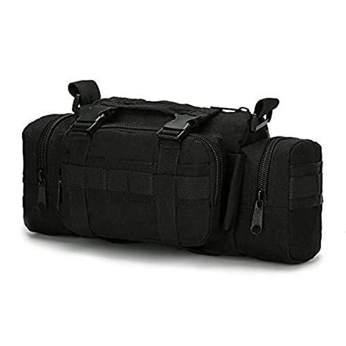 FAMI Tactical Waist Pack Small Sling Bag Black - Versatile 4-Way Carrying