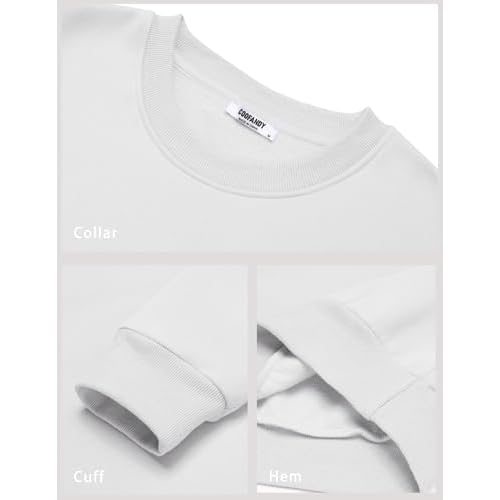 COOFANDY Mens Fleece Pullover Crewneck Sweatshirts Soft Casual Long Sleeves Sweatshirt Crew Neck Pullover Sweater