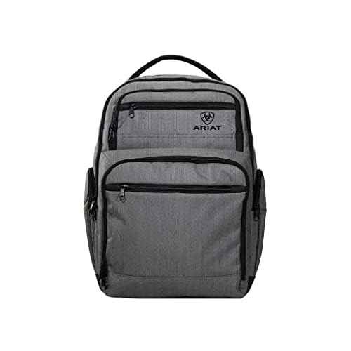 ARIAT Unisex Adult Classic Logo Canvas Backpack, Gray, One Size