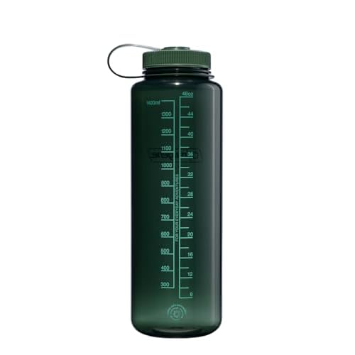 Nalgene Sustain Tritan BPA-Free Water Bottle Made with Material Derived from 50% Plastic Waste (Using ISCC Certified Mass Balance), 48 OZ, Wide Mouth, Jade