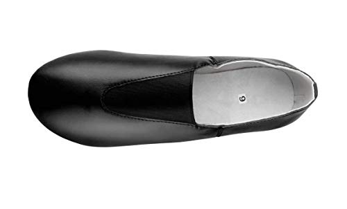 Toddler Leather Jazz Shoe Slip On with Elastic Top - 10.5 Little Kid Black