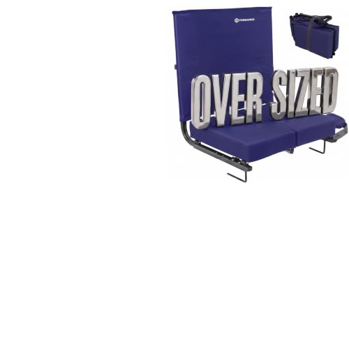 Blue Extra Wide Stadium Seat with Back Support - Folding Bleacher Chair, 1 Pack