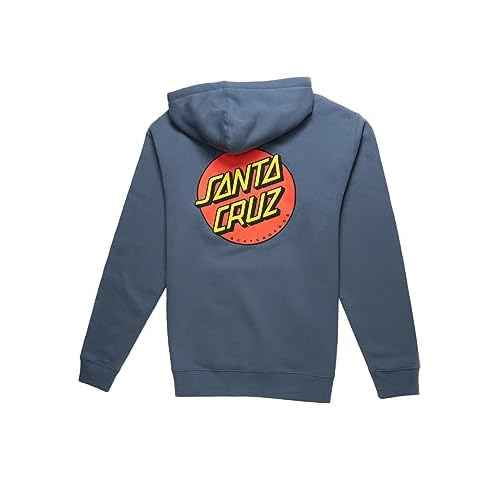 SANTA CRUZ Classic Dot P/O Hooded Heavyweight Sweatshirt Storm Blue XL Mens